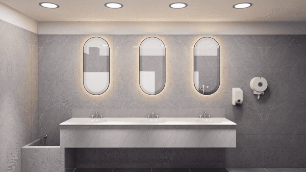 Este proyecto consistió en la propuesta de diseño interior para una batería de baños en un centro comercial. Se buscó una estética moderna y funcional, utilizando materiales de alta durabilidad, iluminación empotrada y espejos retroiluminados para crear un ambiente limpio, elegante y cómodo para los usuarios. El diseño también contempló aspectos técnicos como accesibilidad, ventilación e integración de elementos de higiene automatizados.<br />
<a href="/banos" class="btn-proyecto" target="_blank">Ver Proyecto</a> Diseño arquitectónico de baños – Centro comercial