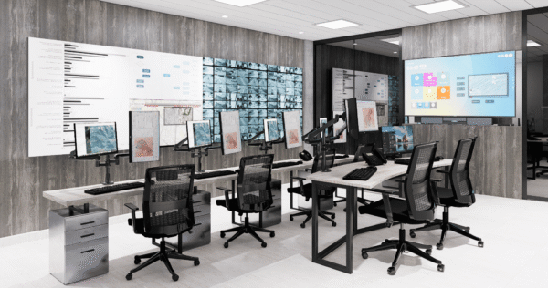 Este diseño fue concebido para espacios de control y monitoreo en tiempo real. Se priorizó la funcionalidad operativa sin comprometer la estética. Los materiales seleccionados —como recubrimientos en tonos neutros tipo madera, vidrio y acero— aportan una imagen profesional y contemporánea, a la vez que son resistentes al uso intensivo. El mobiliario ergonómico y modular facilita el trabajo prolongado y la disposición tecnológica, permitiendo una visualización eficiente de datos en múltiples pantallas.<br />
<a href="/tomas-greg" class="btn-proyecto" target="_blank">Ver Proyecto</a> Diseño de salas de seguimiento y análisis